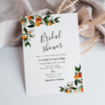 Convite chá de panela de folhagem de laranja<br><div class="desc">Uma bela design com adorável mão pintada de laranjas de citrinos e folhagem verde com texto preto no meio. O texto e a cor verde podem ser editados juntamente com outros recursos deste modelo.</div>