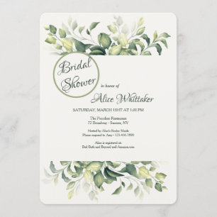 Convite Chá de panela de folhas verdes