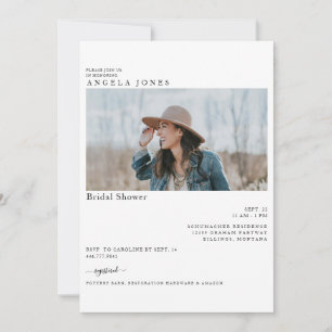 Convite Chá de panela de Fotografia Branca Moderna e Delic