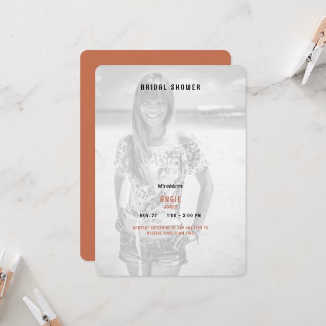 Convite Chá de panela de Fotografia de Terracotta Summer (Frente/Verso In Situ)