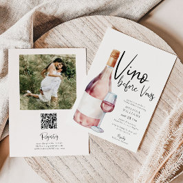 Convite Chá de panela de Fotografia do Código Qr do Vino R