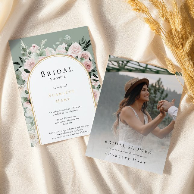 Convite Chá de panela de Fotografia do Sage com Arch Doura (Criador carregado)