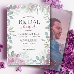 Convite Chá de panela de Fotografia Floral, Rosa, Rustic W