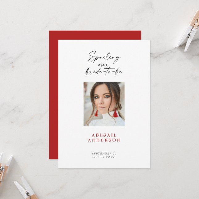 Convite Chá de panela de Fotografia Red Bride (Frente/Verso In Situ)