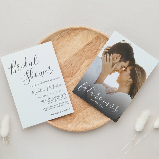 Convite Chá de panela de Fotografias de Cinza Escuro Moder (Criador carregado)