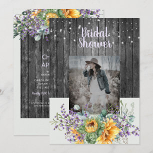 Convite Chá de panela de Fotografias de Lavanda Rústica de
