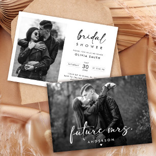 Convite Chá de panela de Fotografias Modernas Preto e Bran