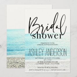 Convite chá de panela de fotos de praia legal