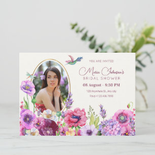 Convite Chá de panela de fotos florescente