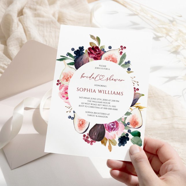 Convite Chá de panela de Frotas Burgundy (Criador carregado)