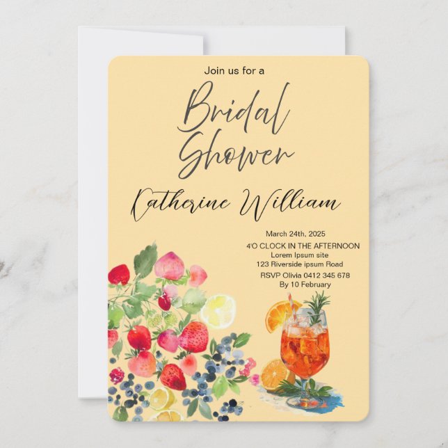 Convite Chá de panela de Fruta doce e suculenta (Frente)