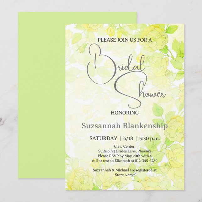 Convite Chá de panela de fundo flexível do Pastel (Frente/Verso)