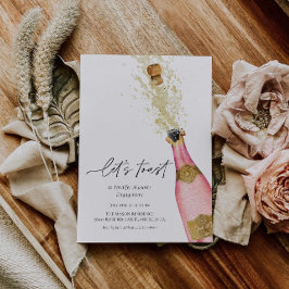 Convite Chá de panela de Garrafa de Champanhe de vamos