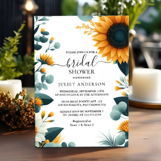 Convite Chá de panela de girassol