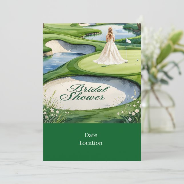 Convite Chá de panela de Golfe (Em pé/Frente)