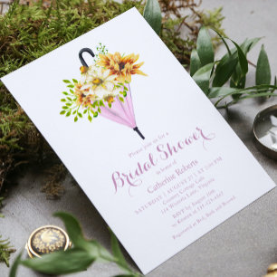 Convite Chá de panela de Guarda-chuvas Floral