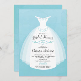 Convite Chá de panela de guindaste azul-aquarela