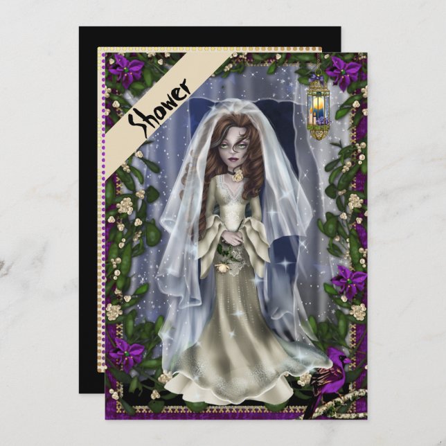 Convite Chá de panela de Halloween (Frente/Verso)