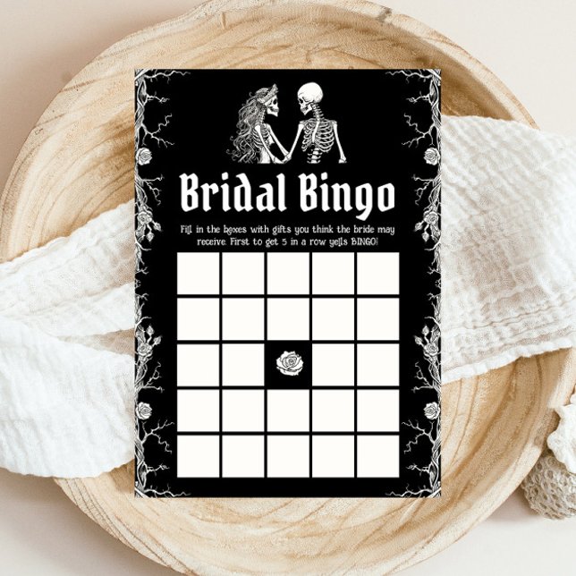 Convite Chá de panela de Halloween Bridal Bingo Gótico (Criador carregado)
