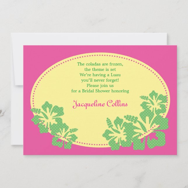 Convite Chá de panela de Hibiscus Havaiano (Frente)