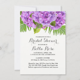 Convite Chá de panela de hidrangea roxa