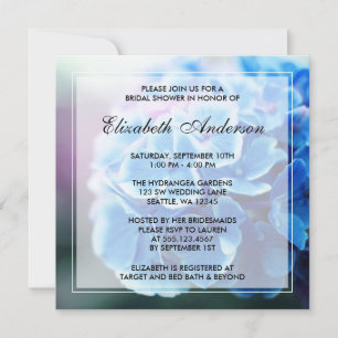 Convite Chá de panela de Hydrangea azul púrpura