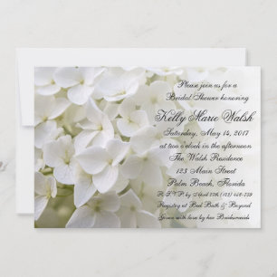 Convite Chá de panela de Hydrangea branco