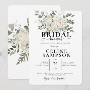 Convite Chá de panela de Ilustração de Buquê de Casamento 