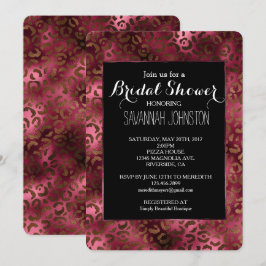 Convite Chá de panela de Impressão Leopard Glam Brown Burg