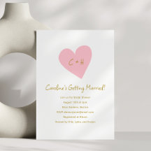 Chá de panela de Iniciais de Amor a Coração Rosa M