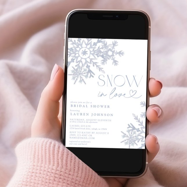 Convite Chá de panela De Inverno Com Neve Apaixonada (Criador carregado)