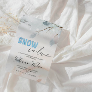 Convite Chá de panela de inverno da neve apaixonada - gelo