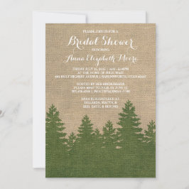 Convite Chá de panela de inverno Rustic Burlap Pine Trees