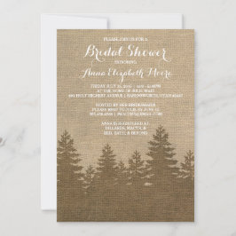 Convite Chá de panela de inverno Rustic Burlap Pine Trees