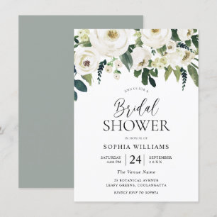 Convite Chá de panela de Jardim das Flores Brancas Elegan