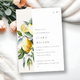 Convite Chá de panela de Jardim de Limão Amarelo Mínimo Bo