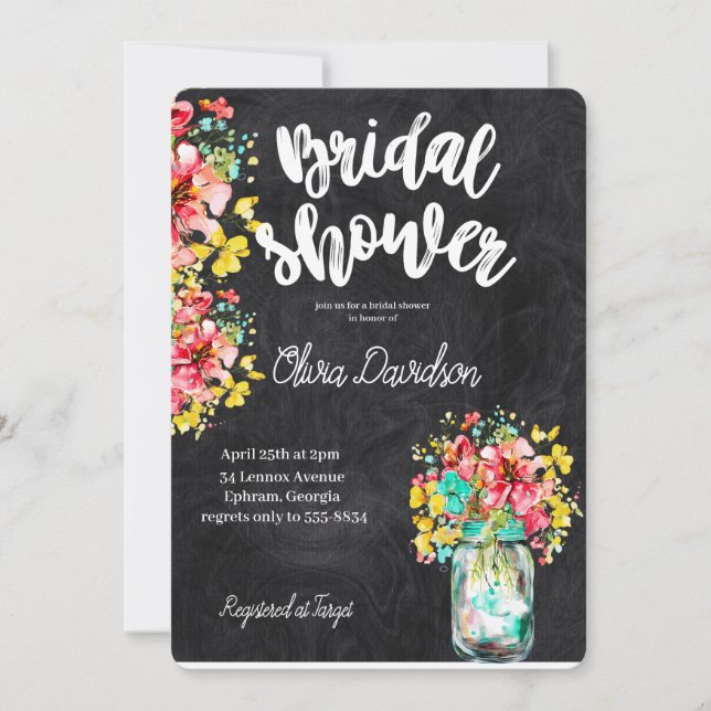 Convite Chá de panela de Jardim de Portas Petal (Frente)