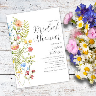 Convite Chá de panela de Jardim Elegante de Flores Selvage