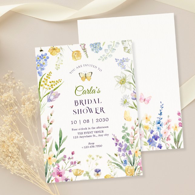Convite Chá de panela de jardim floral de aquarelas (Criador carregado)