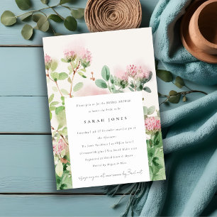 Convite Chá de panela de Jardim Floral de Molho Cor de Águ