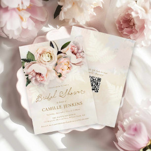 Convite Chá de panela de Jardim Floral Rosa Elegante