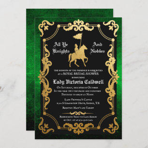 Convite Chá de panela de Jousting do Knight Medieval