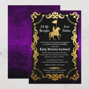 Convite Chá de panela de Jousting Knight medieval