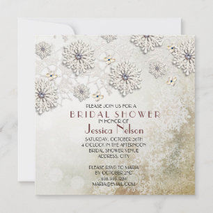 Convite Chá de panela de Lace Snowflakes de Natal