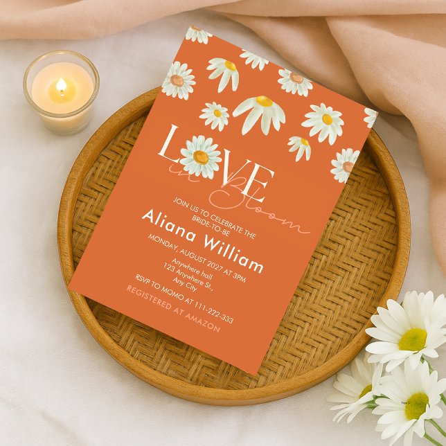 Convite Chá de panela de Laranja Vermelho Queimado (Criador carregado)