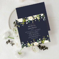Chá de panela de Largura Floral Azul e Branco Quad