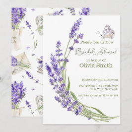 Convite Chá de panela de Lavanda de Boho de Aquarela