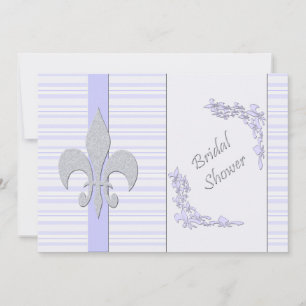 Convite Chá de panela de Lavanda e Cinza Fleur de Lis