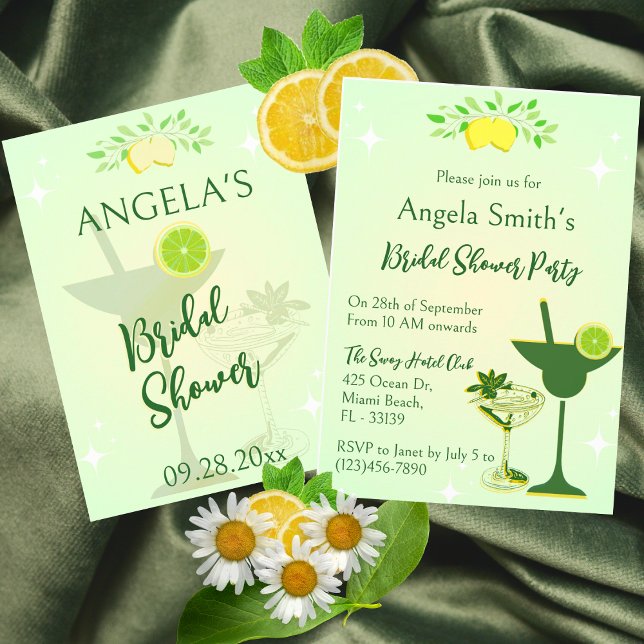 Convite Chá de panela de Lemon Green Cocktail (Criador carregado)