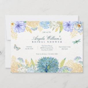 Convite Chá de panela de libélula floral de aquarela